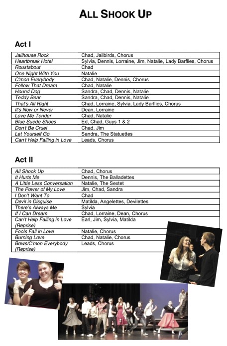 song list