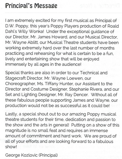 Principal&#39;s Message